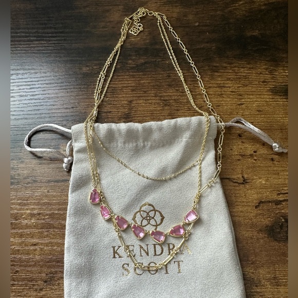 Kendra Scott Susanna Triple Strand Necklace in Gold and Blush Mother of Pearl - Picture 4 of 4